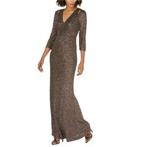 Calvin Klein Cutout Glitter Gown NWT
